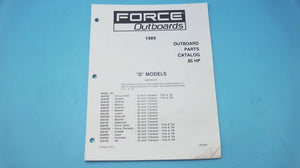 1989 Force Outboards 85HP D Models Parts Catalog - Used