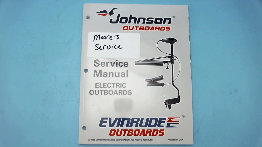 1996 Johnson Outboards 507260 Service Manual Electric Outboards - Used