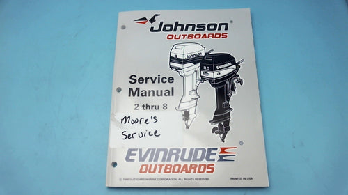 1996 Johnson Outboards Service Manual 2 Thru 8 hp - Used