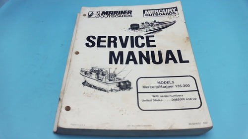 1992 Mercury Service Manual - Models 135-200 S/N D082000 & Up - Used