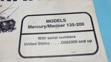 1992 Mercury Service Manual - Models 135-200 S/N D082000 & Up - Used