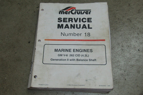 1994 Mercruiser Service Manual #18 - GM V6 262 CID 4.3L - Used