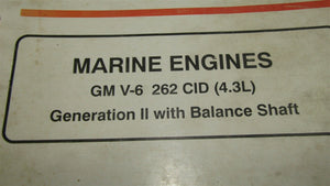 1994 Mercruiser Service Manual #18 - GM V6 262 CID 4.3L - Used