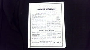 1948 Evinrude Sportsman 1.5HP Parts List - Model 4425 Serial Ends in C