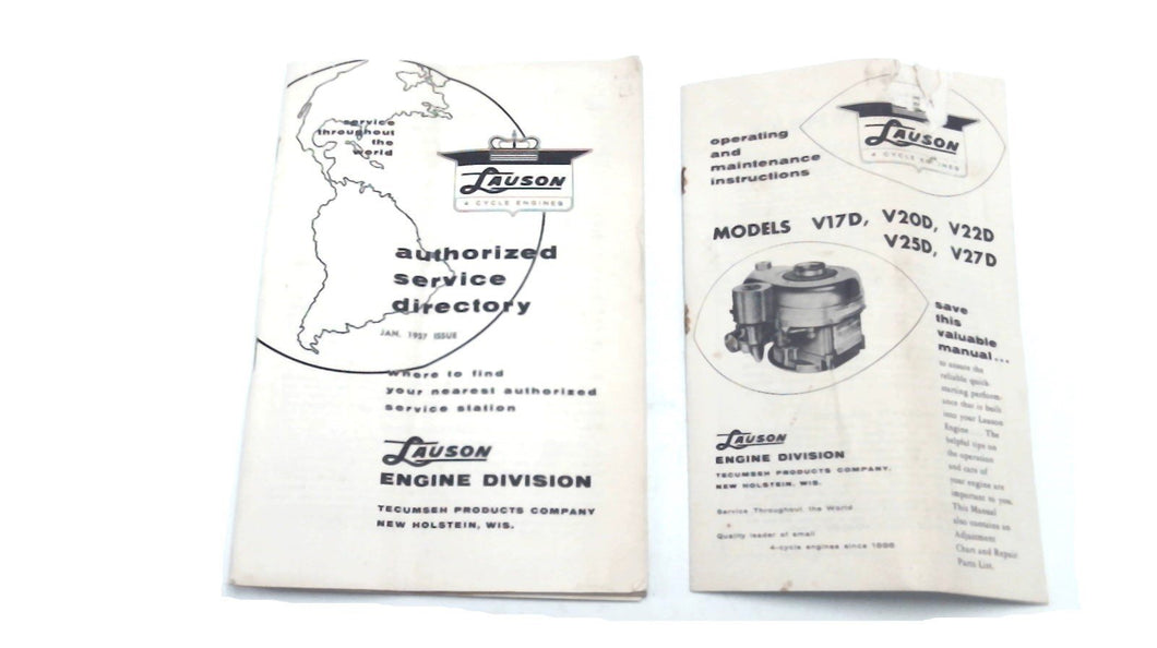 1957 Lauson 4 Cycle Engine Operating/Maintenance Manual & Service Directory