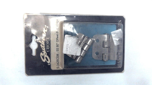 Southern Choice S-3425CSM Pair of Stainless 90 Degree Offset Butt Hinges