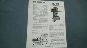 1956 Evinrude Big Twin 25hp 25022 25023 BU_25022_56 Data Bulletin