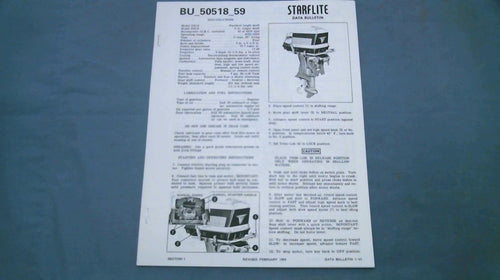 Evinrude BU_50518_59 1959 Starflite & Four-Fifty Data Bulletin - 41 Pages