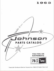 1963 Johnson 75 HP Parts Catalog V4A-15E V4AL-15E