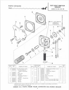 1962 Johnson 28 HP RX-10C RXL-10C RX-20R RXL-20R Parts Catalog