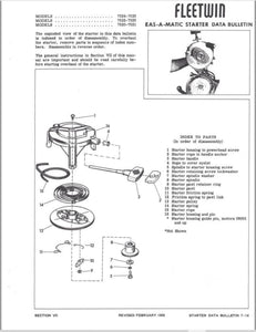 1956 Evinrude 7520 7521 7522 7523 7524 7525 7.5HP Fleetwin Data Bulletin