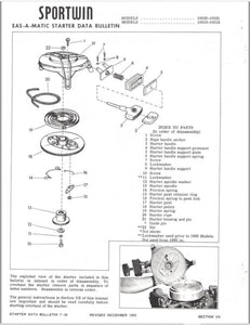 1960 Evinrude 10020 10021 10HP Sportwin Data Bulletin BU_10020_60