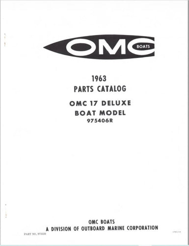 1963 OMC Seasport Boat Model 975200R Parts Catalog