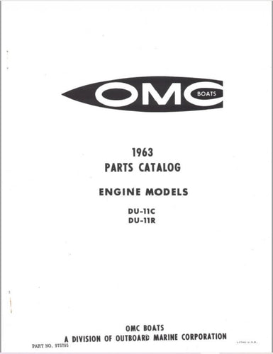 1963 OMC Boats DU-11C DU-11R Parts Catalog