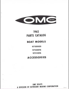 1962 Johnson OMC Boat Models 975000S 975001S 975101S Parts Catalog