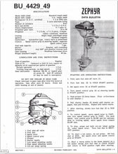 1949 Evinrude 4429 4431 Zephyr 5.4HP BU_4429_49 Data Bulletin