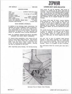 1949 Evinrude 4429 4431 Zephyr 5.4HP BU_4429_49 Data Bulletin