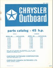 1973 Chrysler 45HP 450HG 451HG 454HG 455HG 456HG 457HG 458HE 459HE Parts Catalog