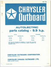 1968 Chrysler 85 HP 8561 8562 8571 8572 Parts Catalog - Used