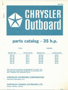 1973 Chrysler 35HP 350HG 351HG 354HG 355HG 356HE 357HE 350BG 351BG Parts Catalog