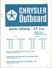 1975 Chrysler 25HP 252HB 253HB 254HB 255HB 256HA 257HA BB Parts Catalog - Used