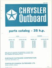 1972 Chrysler 35HP 351HE 354HE 355HE 356HC 357HC 350BE 351BE 354BE Parts Catalog