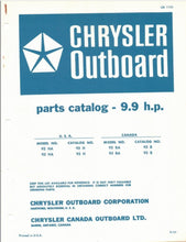 1969 Chrysler 9.9 HP 92HA 93HA 92BA 93BA Parts Catalog - Used