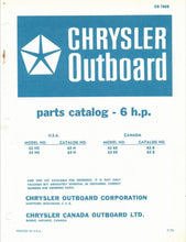 1972 Chrysler 6 HP 62HE 63HE 62BE 63BE Parts Catalog