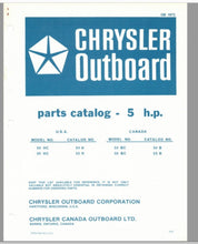 1976 Chrysler 5 HP 54HC 55HC 54BC 55BC Parts Catalog - Used