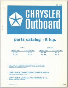 1973 Chrysler 5 HP 54HA 55HA 54BA 55BA Parts Catalog