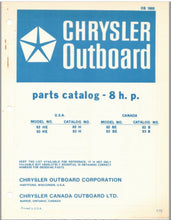 1973 Chrysler 8 HP 82HE 83HE 82BE 83BE Parts Catalog - Used