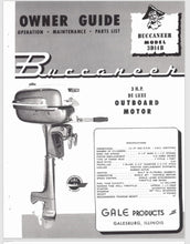 1957 Gale Buccaneer 3 HP 3D14B Owner Guide/Parts Catalog