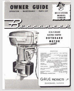 1956 Gale Buccaneer 22 HP 22DE11B Parts Catalog