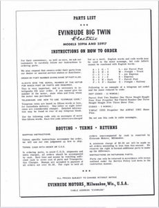 1954 Evinrude Big Twin 25 HP 25014 25015 Parts Catalog