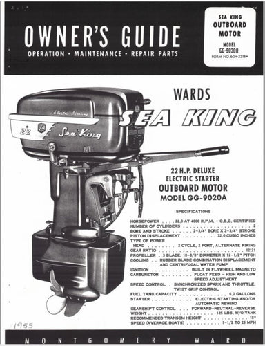 1955 Wards Sea King 22 HP GG-9020A Owner's Guide/Parts Catalog