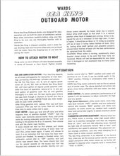 1949 Wards Sea King 3 HP 94GG-9009A Owner's Guide/Parts Catalog