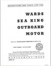 1939 Wards Sea King 5 HP Model 499 Owner's Guide/Parts Catalog