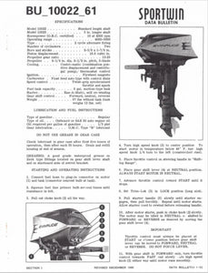 1961 Evinrude Sportwin Data Bulletin BU_10022_61