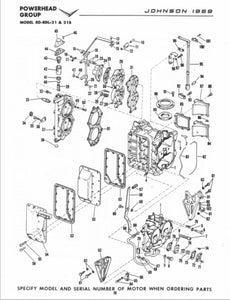 1959 Johnson 35 HP RD-21 RDL-21B RD-21B RDL-21 Parts Catalog