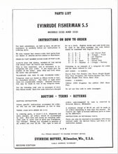 1960 Evinrude Fisherman 5.5HP 5520 5521 Parts Catalog