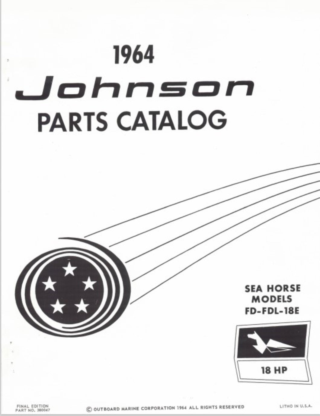 1964 Johnson 18 HP FD18E FDL-18E Parts Catalog