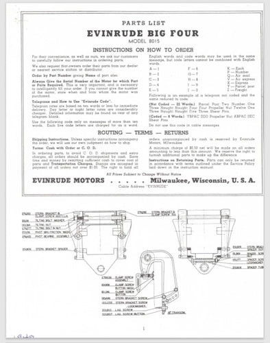 1949 Evinrude 50HP Big Four 8015 Parts Catalog