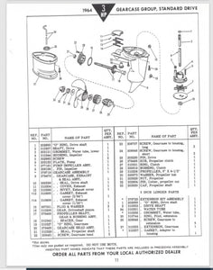 1964 Johnson 3HP JW-19A JW-19M JH-19A JH-19M JHL-19A JHL-19M Parts Catalog