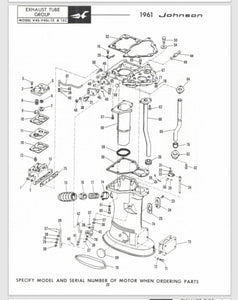 1961 Johnson 75HP Sea Horse V4S-13 V4SL-13 V4S-13C V4SL-13C Parts Catalog