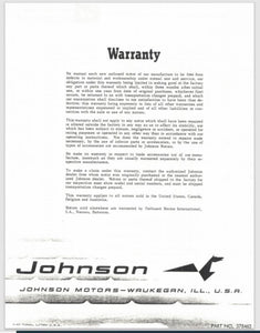 1961 Johnson 75HP Sea Horse V4S-13 V4SL-13 V4S-13C V4SL-13C Parts Catalog