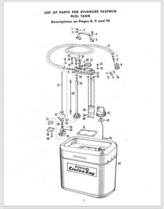 1950 Evinrude 14 HP Fastwin 4438 4439 Parts Catalog