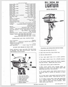 1960 Evinrude Lightwin 3HP 3034 3035 3036 Data Bulletin BU_3034_60