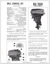 1961 Evinrude 40HP Big Twin BU_35022 Data Bulletin