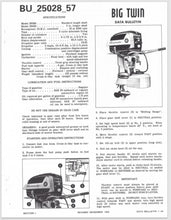 1957 Evinrude 35 HP Big Twin 25028 25029 Data Bulletin