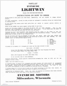 1937 Evinrude 4.7 HP Lightwin 4221 4222 4223 4224 4225 4226 Parts Catalog